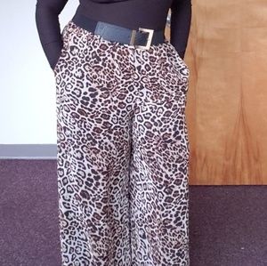 Leopard Print Palazzo Pants